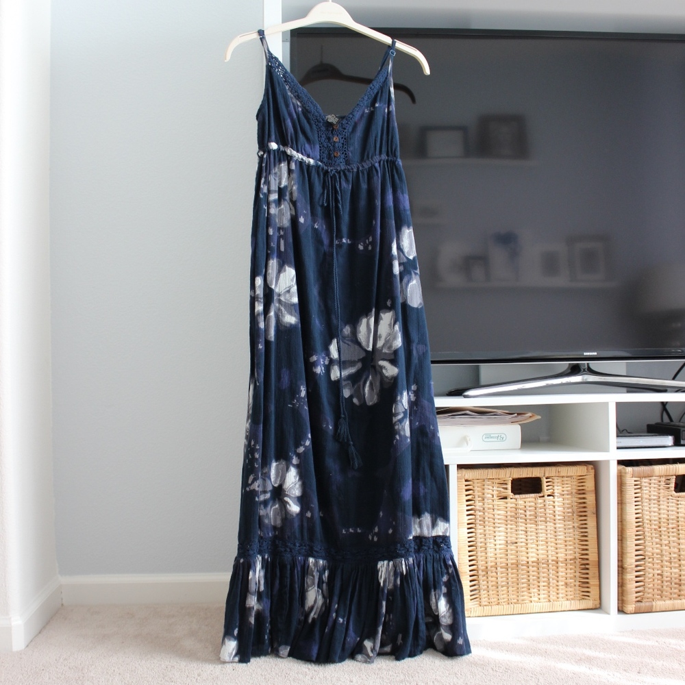 Lucky Brand Navy Floral Maxi